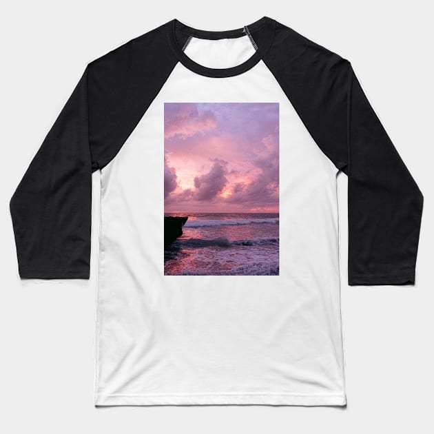 Reflections of Pink: A Sky and Sea in Harmony Baseball T-Shirt by aestheticand